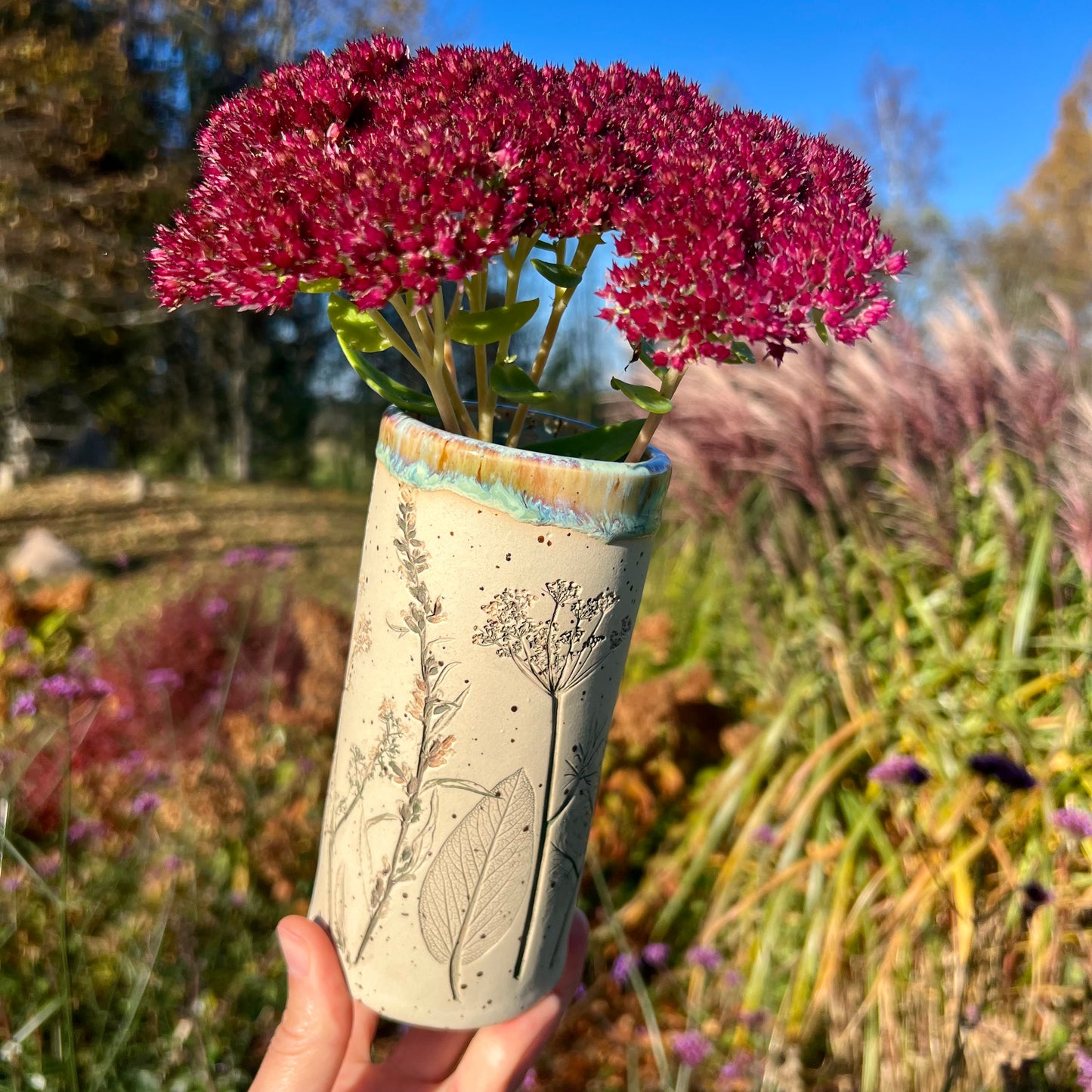 Rustic vase with Ferns