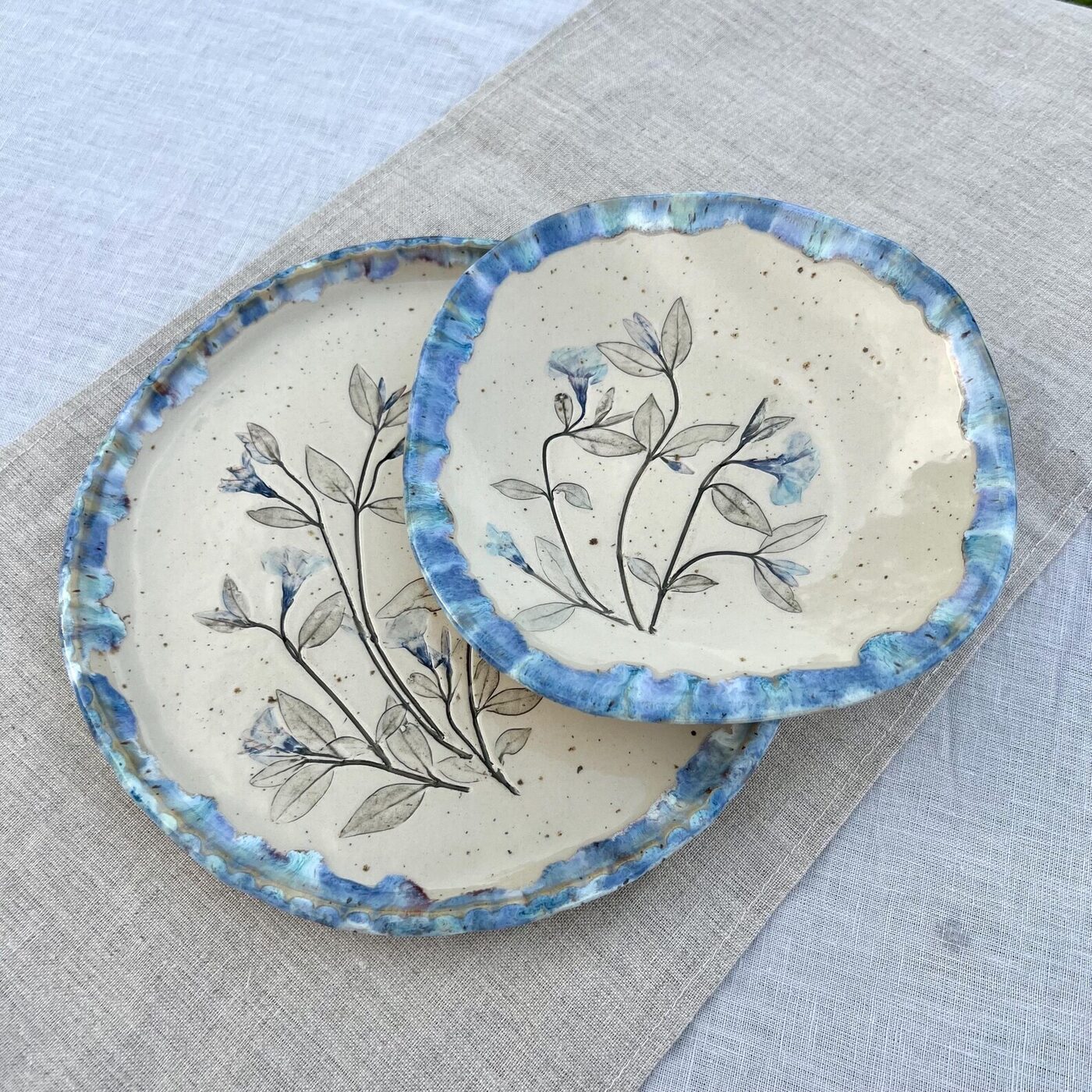 Šķīvis Zilie ziedi