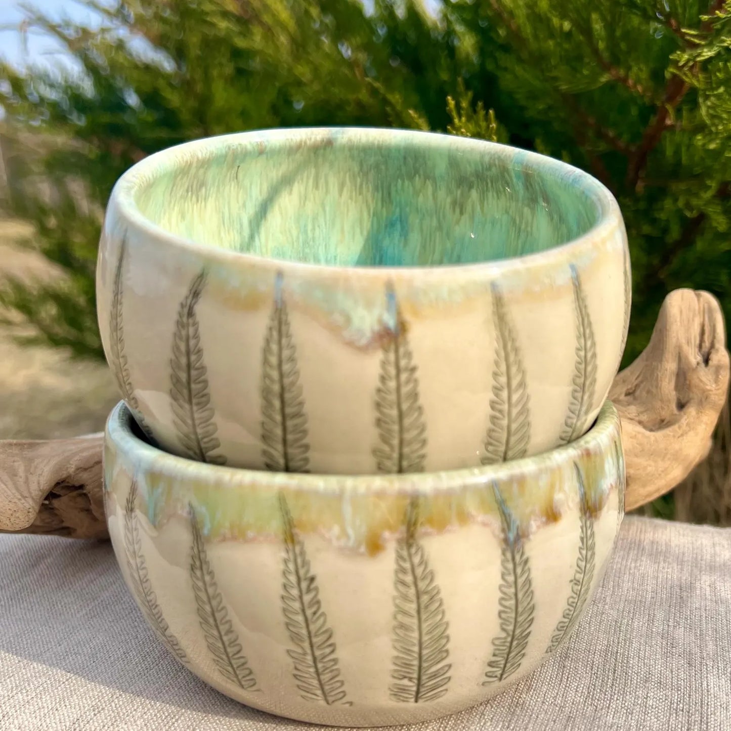 Bļodiņu komplekts ar papardītēm