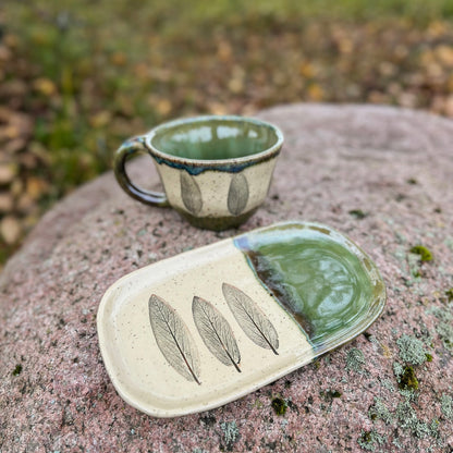 Cup and Saucer set Green Sage