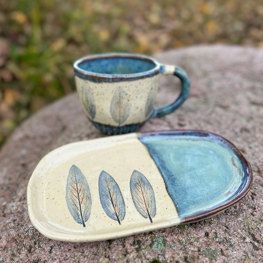 Cup and Saucer set Blue Sage