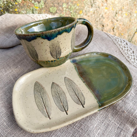 Cup and Saucer set Green Sage