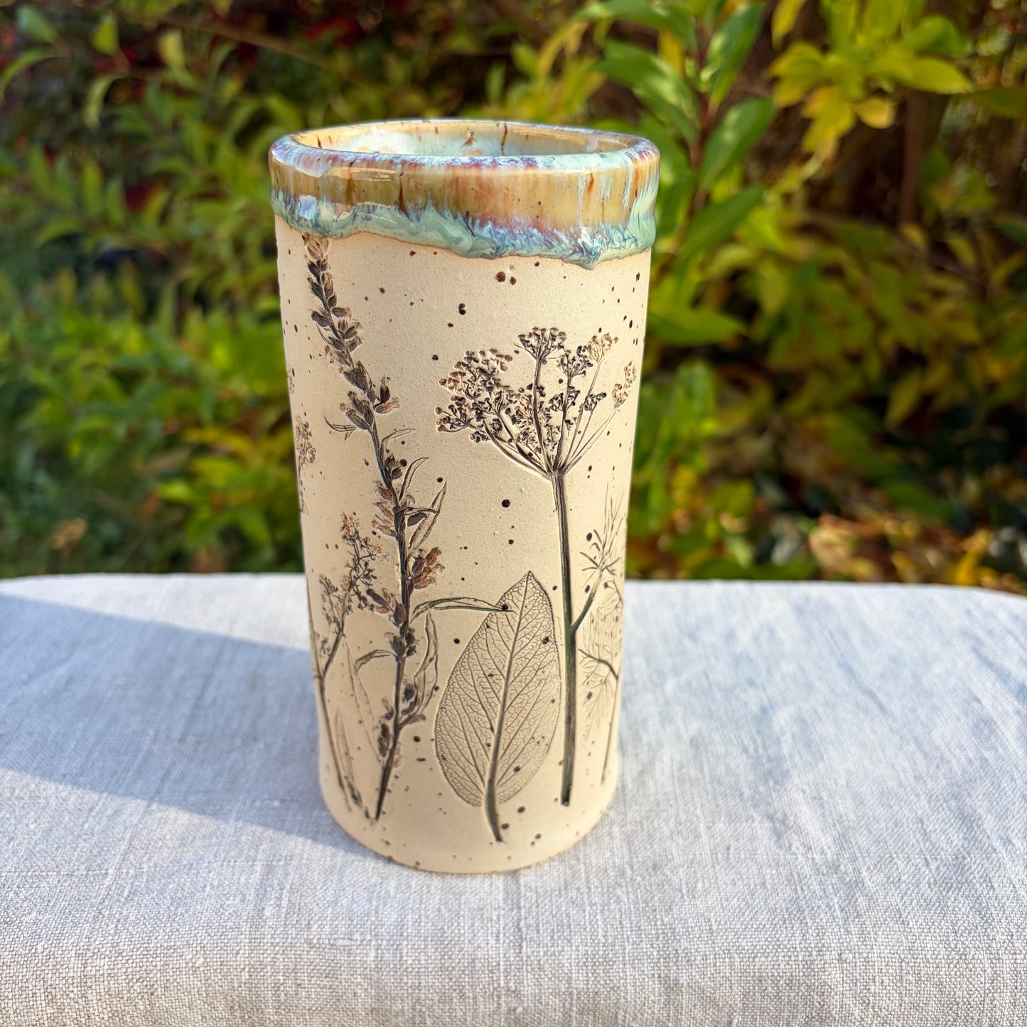 Rustic vase with Ferns