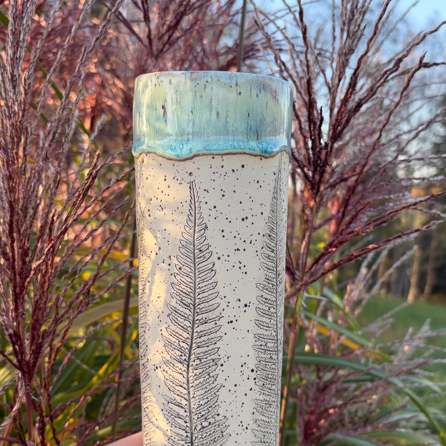 Rustic vase with Ferns