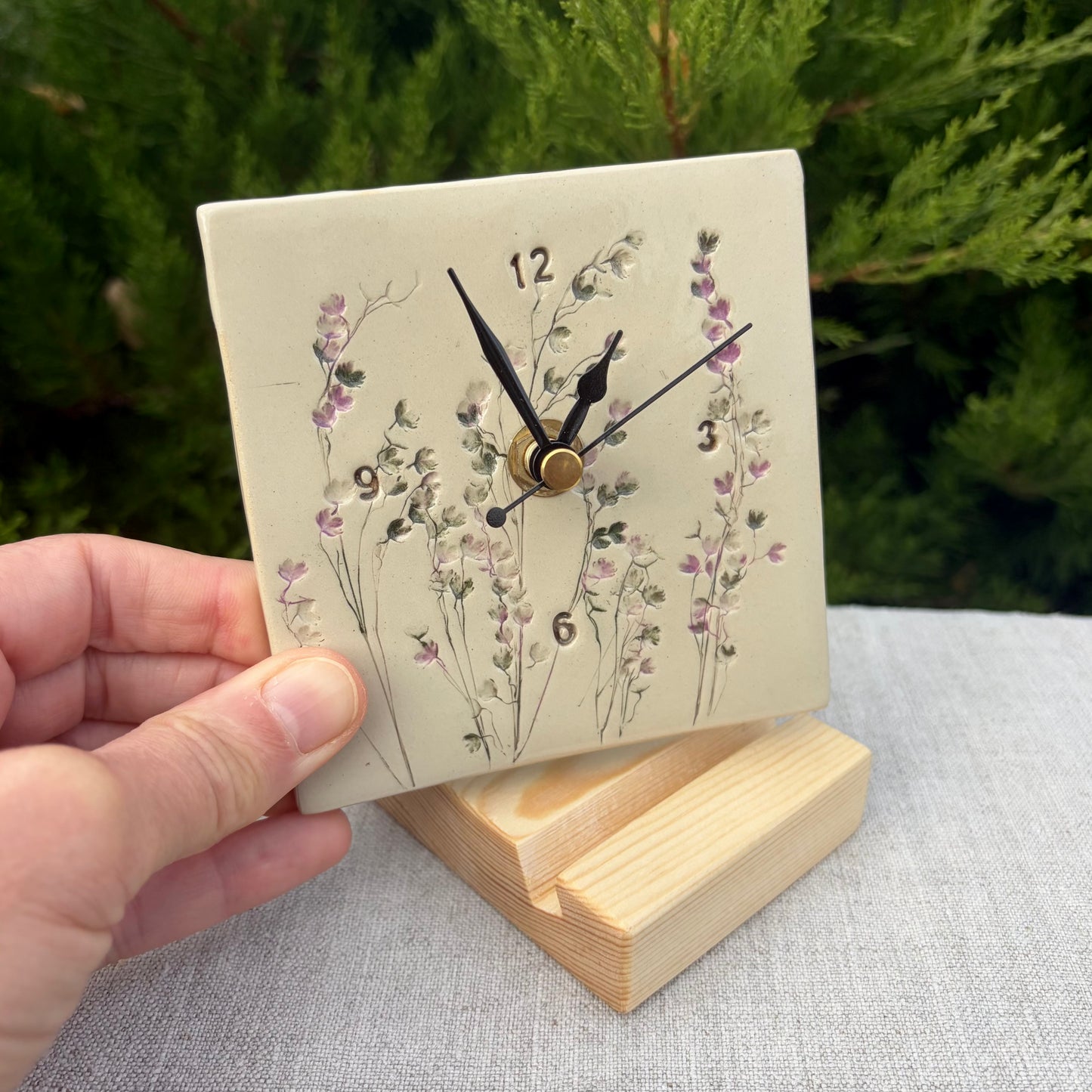 Nature-inspired ceramic clock