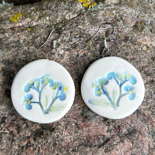 Earrings Blue flowers