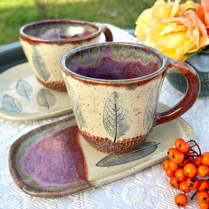 Cup and Saucer set Autumn Color