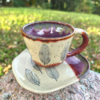 Cup and Saucer set Autumn