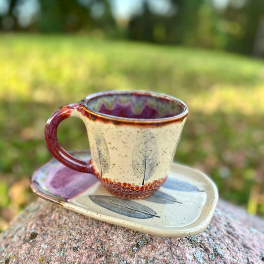 Cup and Saucer set Autumn Color