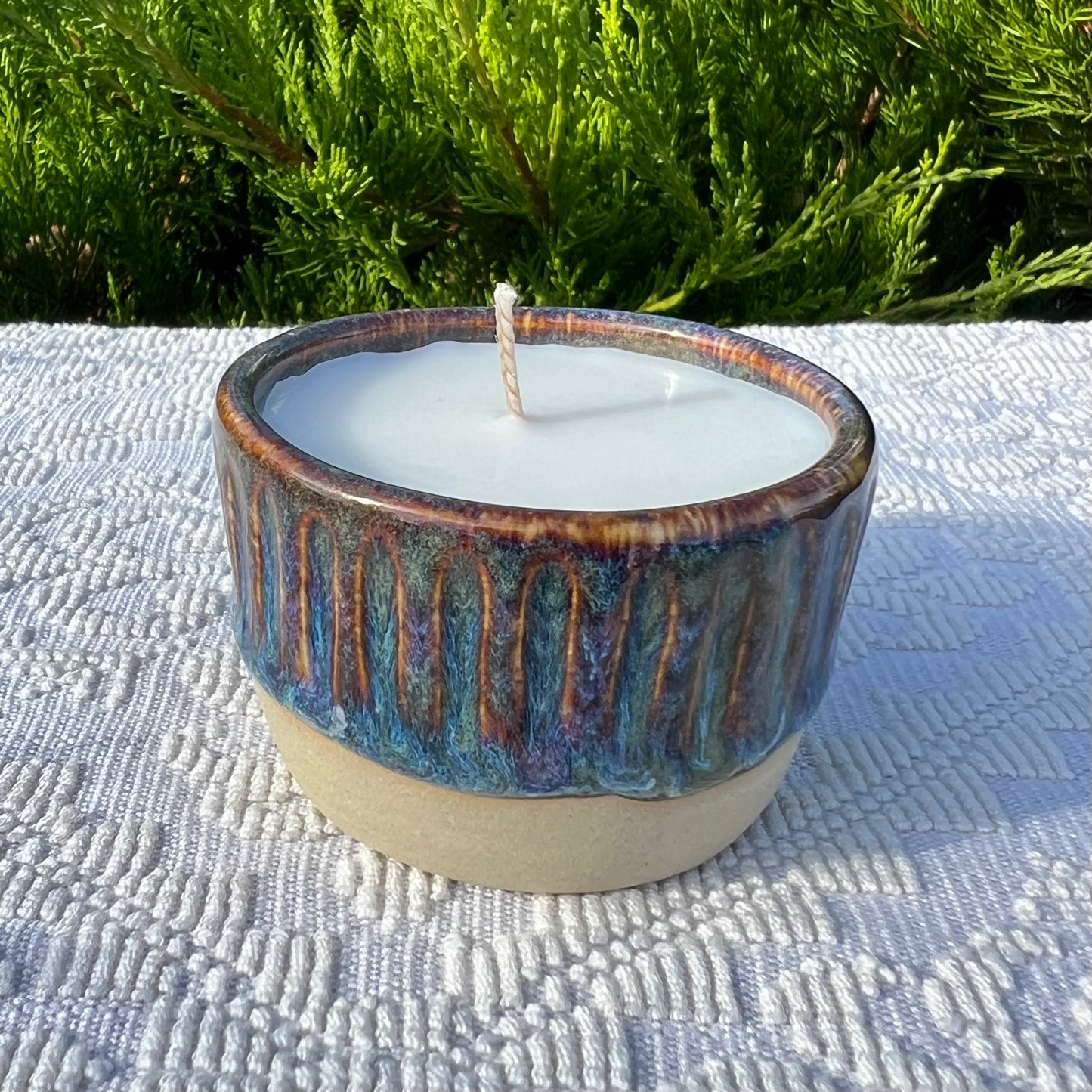 Small ceramic candle