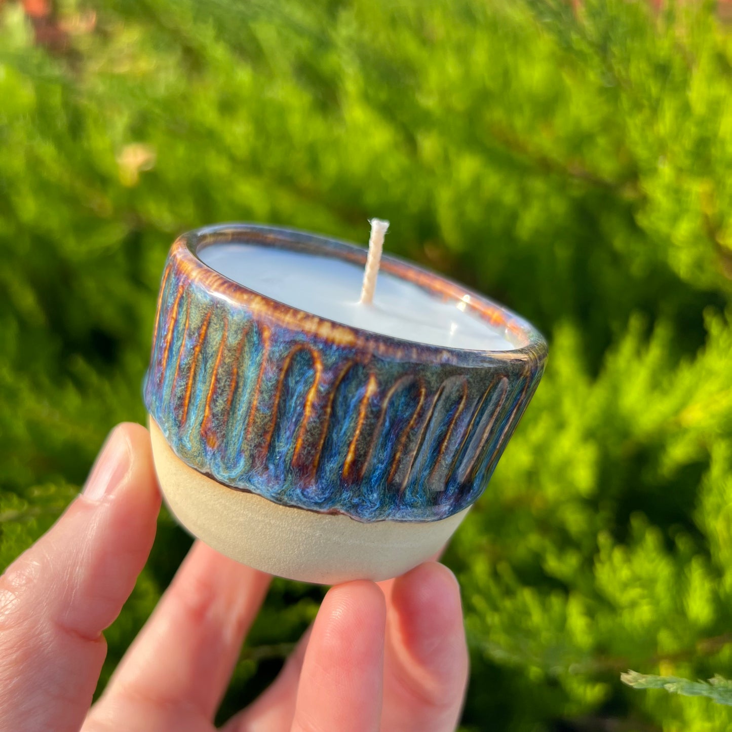 Small ceramic candle
