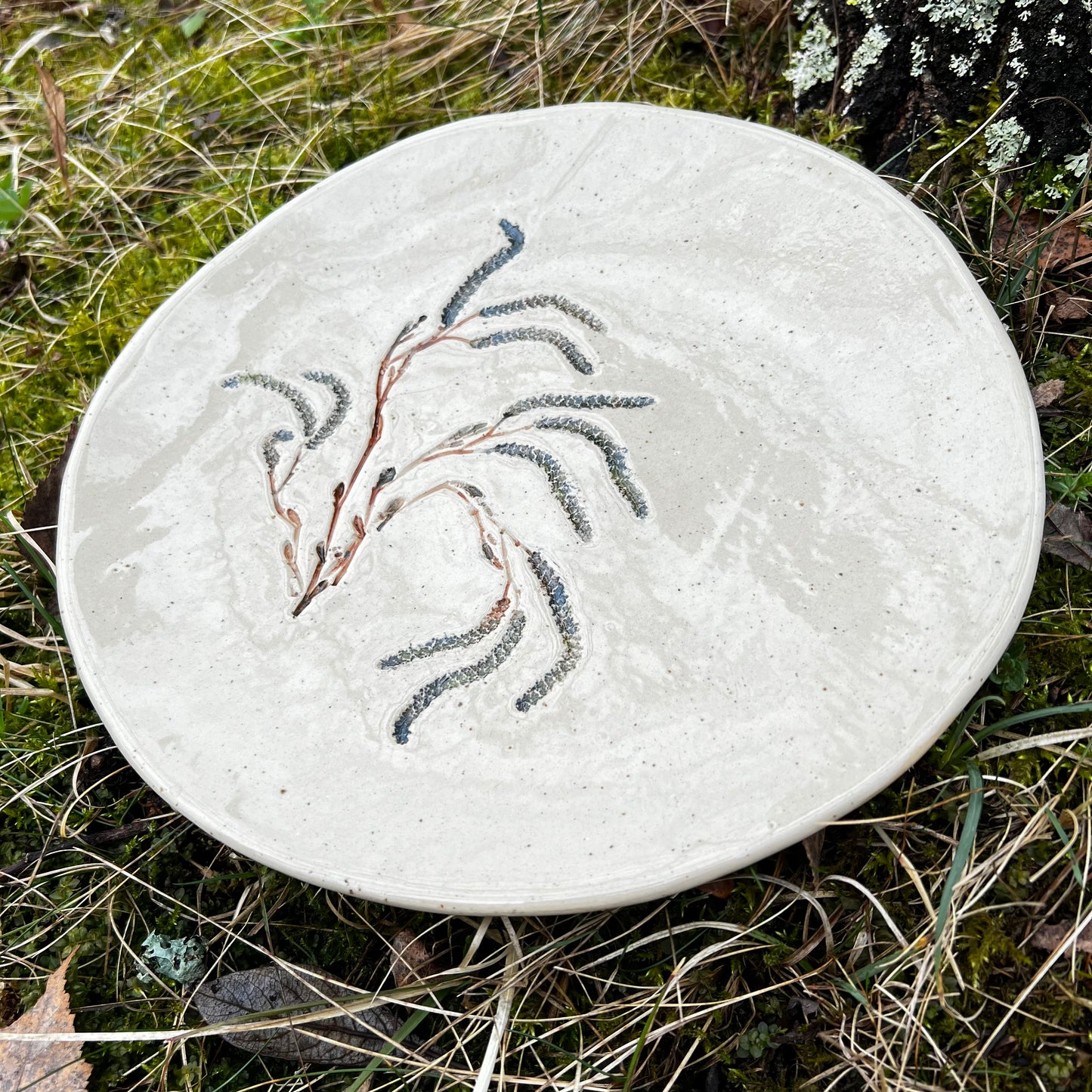 Large Plate Hazel Branches