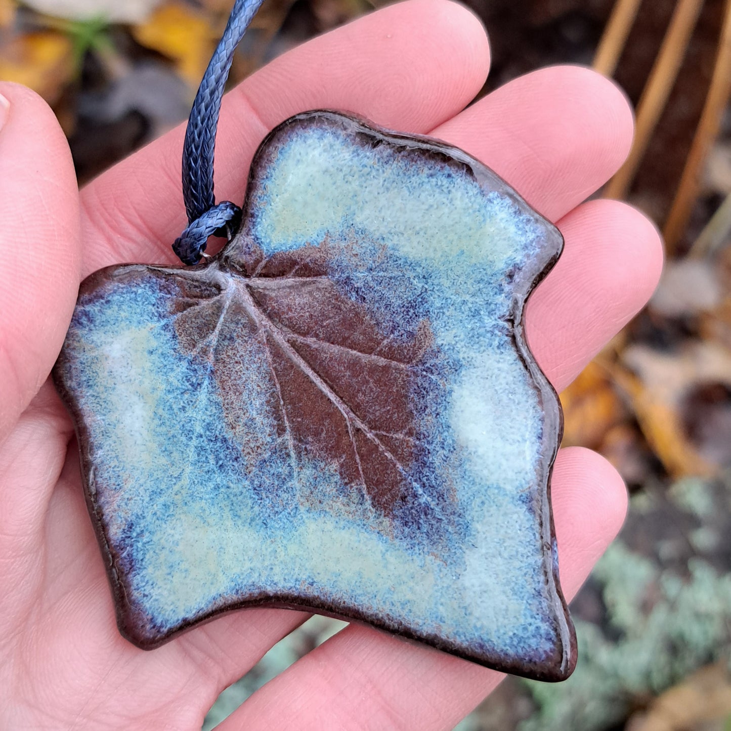 Ceramic Pendant Leaf Charm