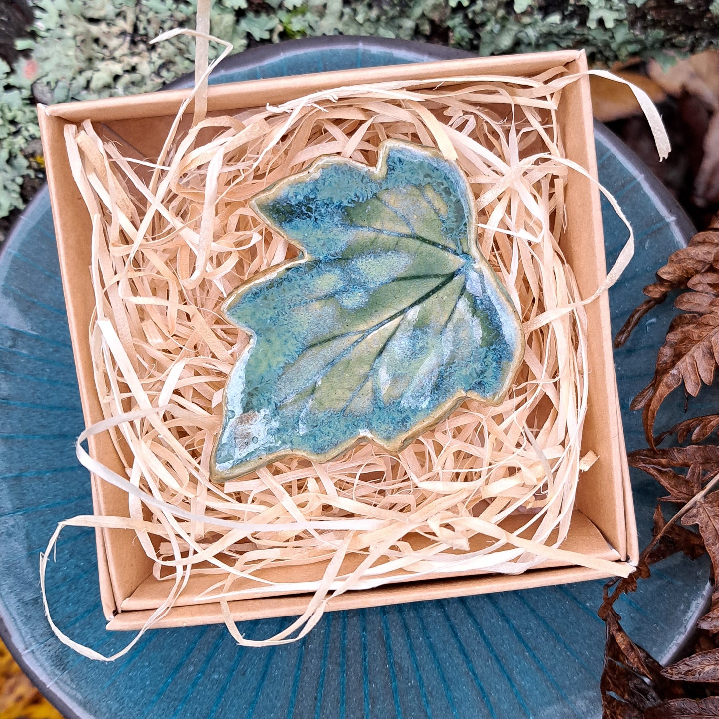 Ceramic Leaf Brooch 2