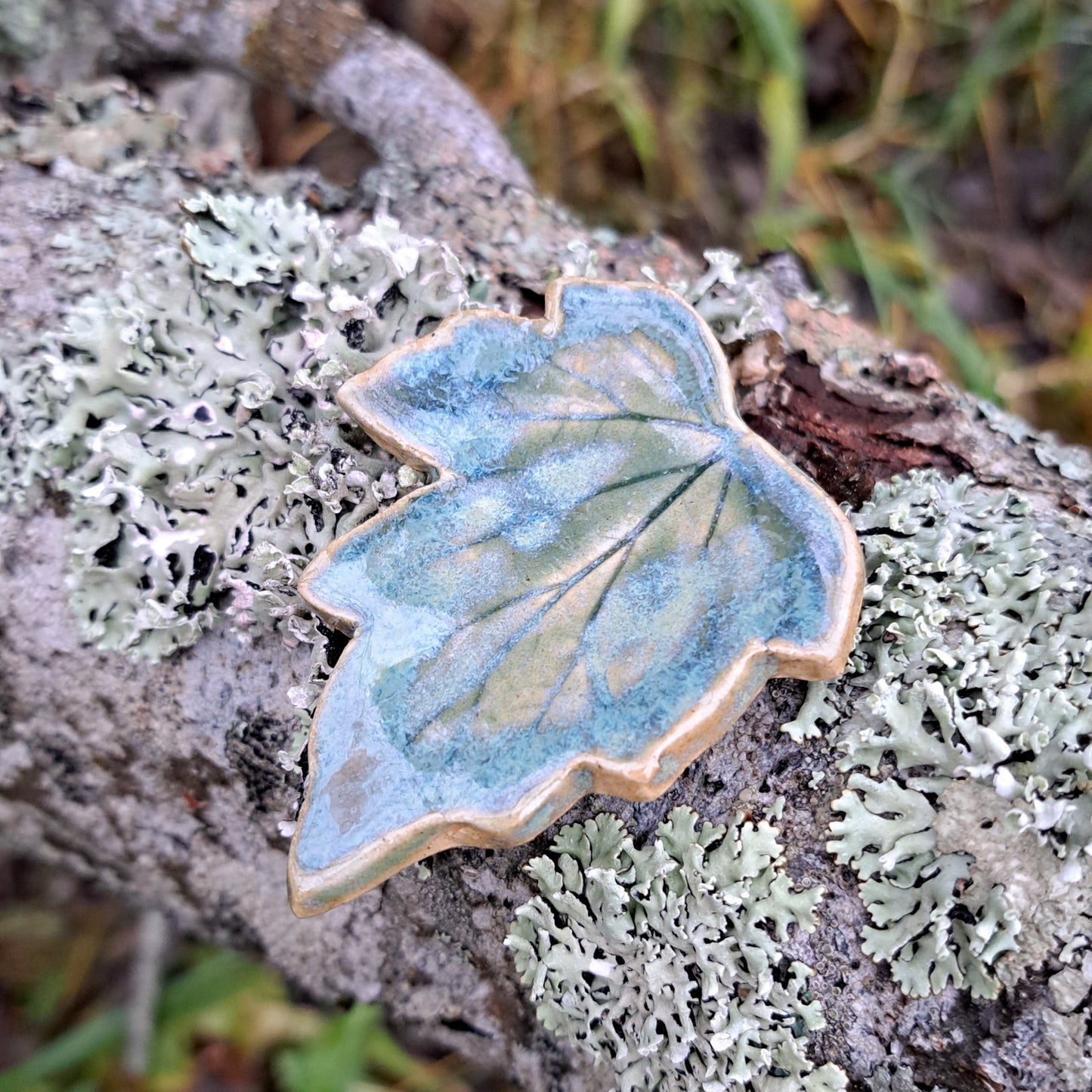 Ceramic Leaf Brooch 2