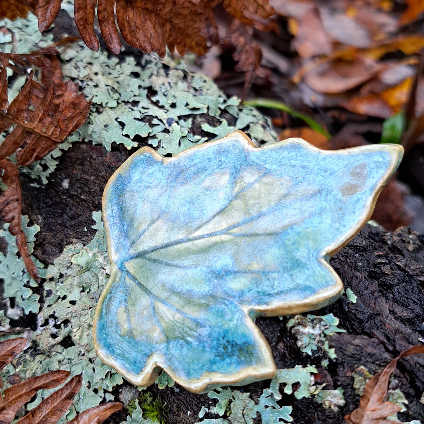 Ceramic Leaf Brooch 2