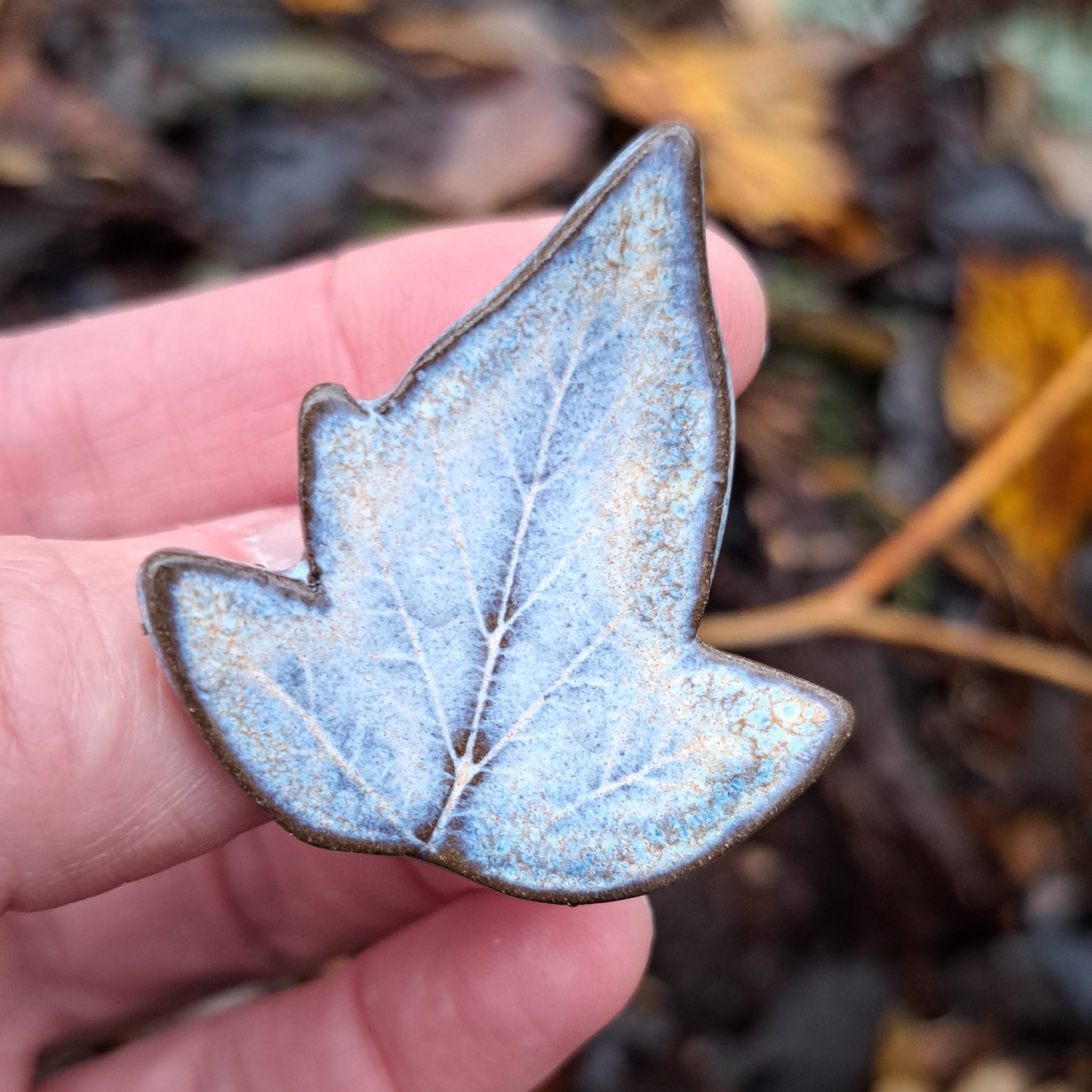 Ceramic Leaf Brooch 12