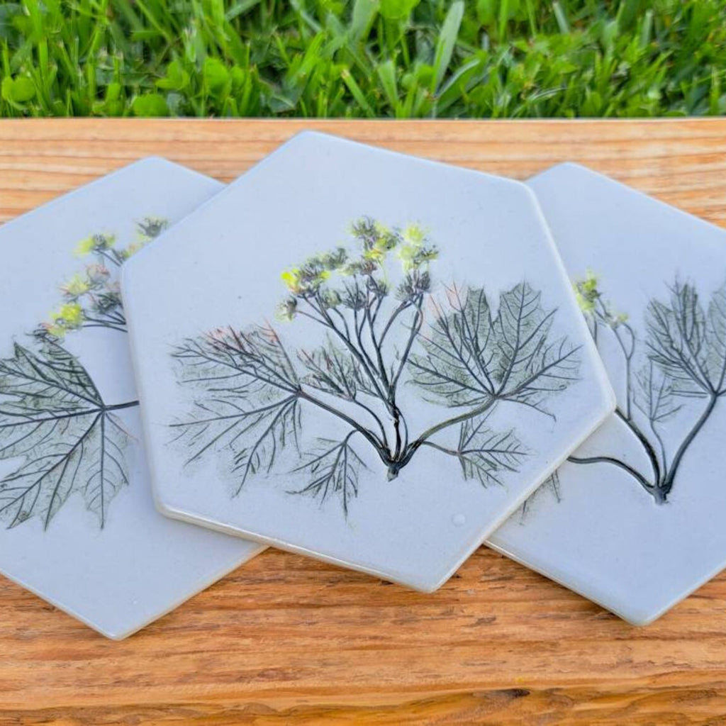 Ceramic Coaster Maple Flower