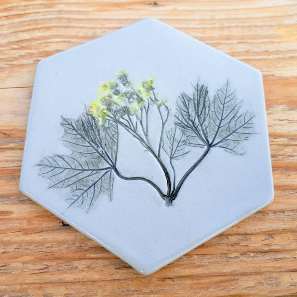 Ceramic Coaster Maple Flower