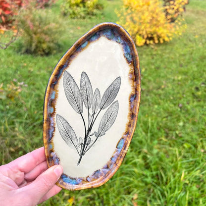 Šķīvis Salvijas lapas