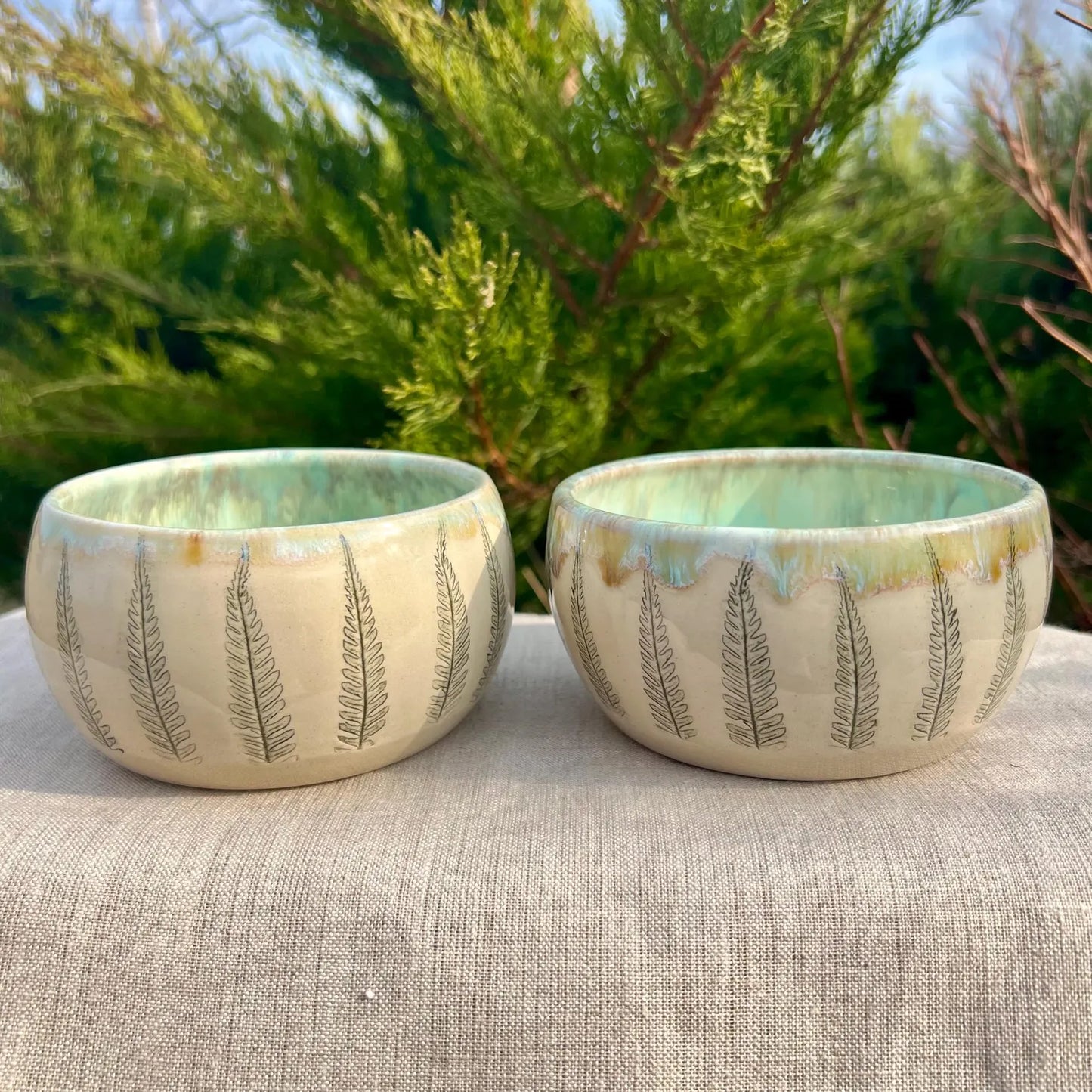 Bļodiņu komplekts ar papardītēm