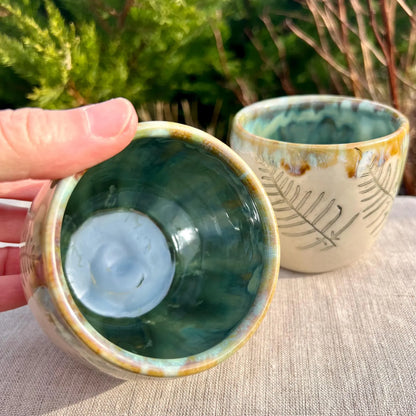 Glāzīte ar papardēm