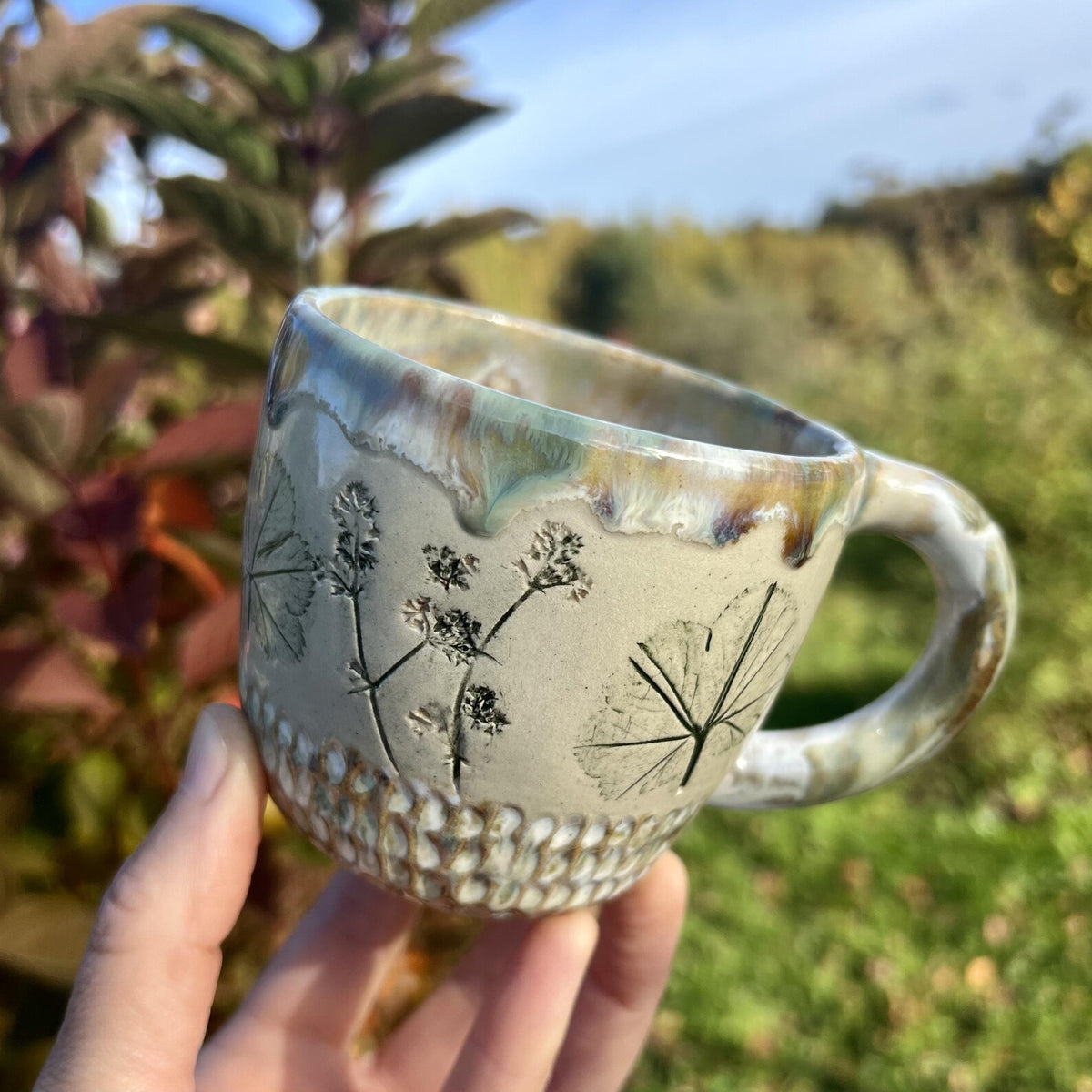 Botanical Cup and saucer with Lady’s-mantle Imprint