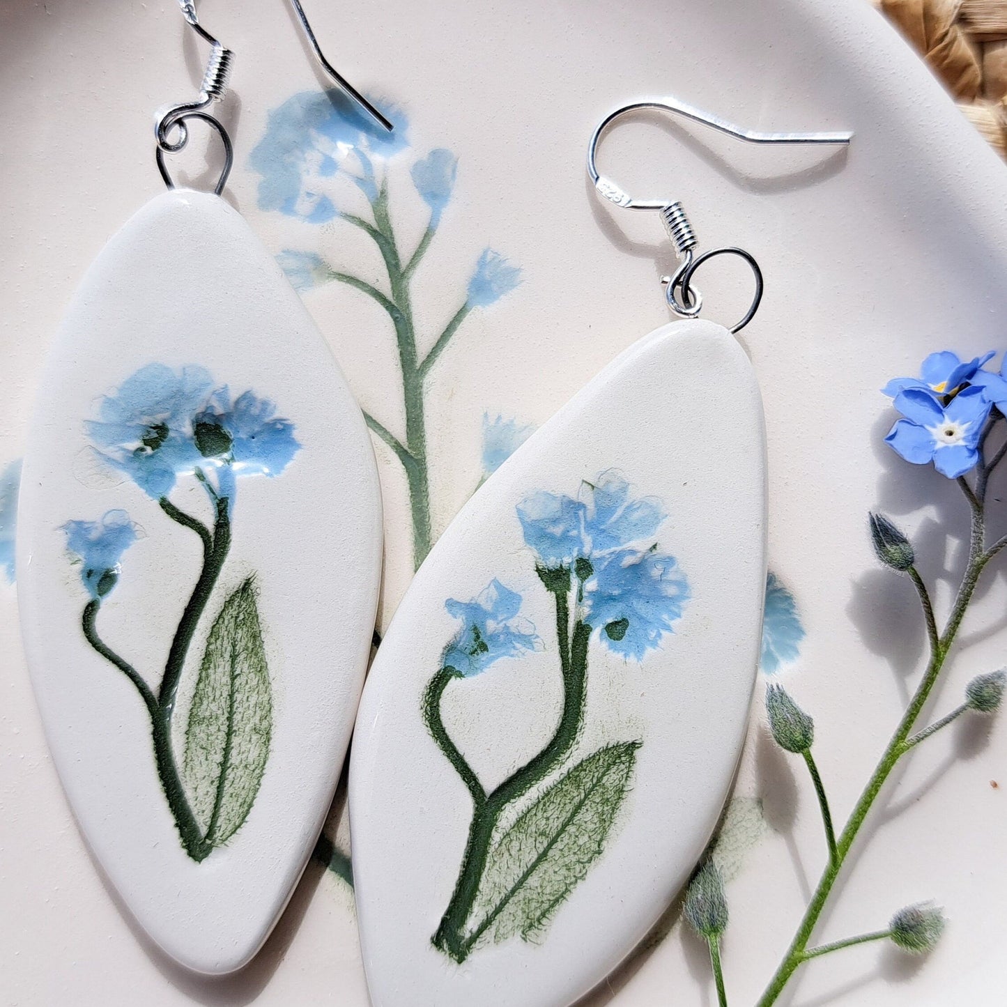 Earrings  Forget-Me-Not Long